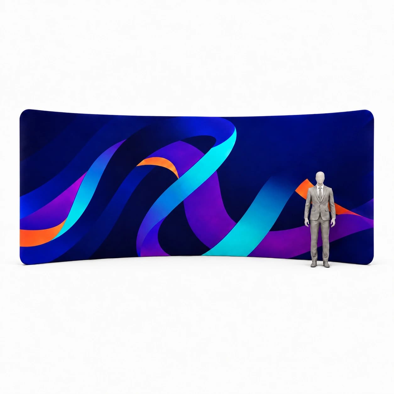 Textilní stěna oblouková 530 × 230 cm s tiskem