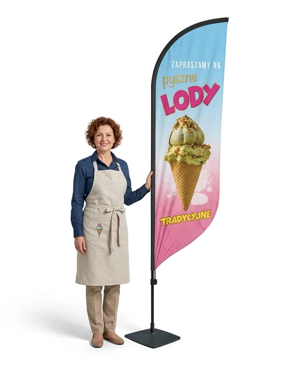 Reklamní vlajka Winder – Zmrzlina – vzor 1 – konfigurovatelná sada