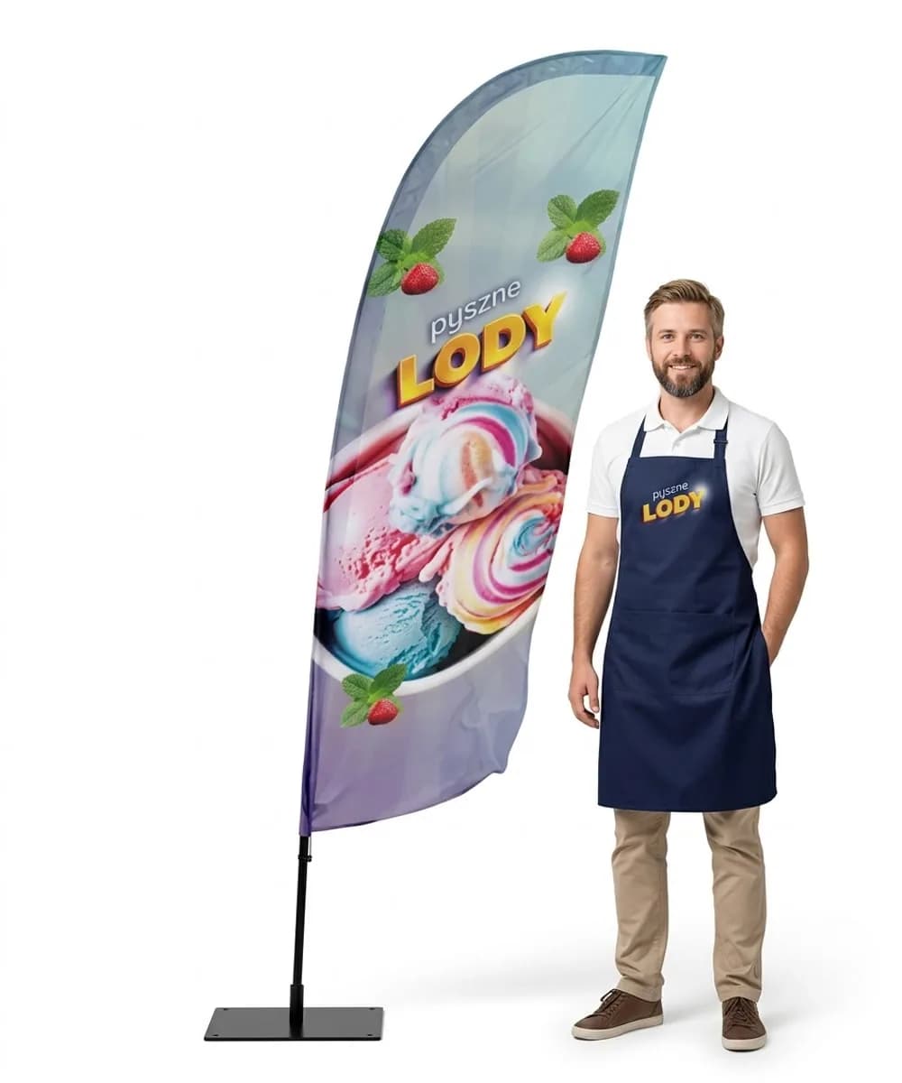 Reklamní vlajka Winder – Zmrzlina – vzor 7 – konfigurovatelná sada