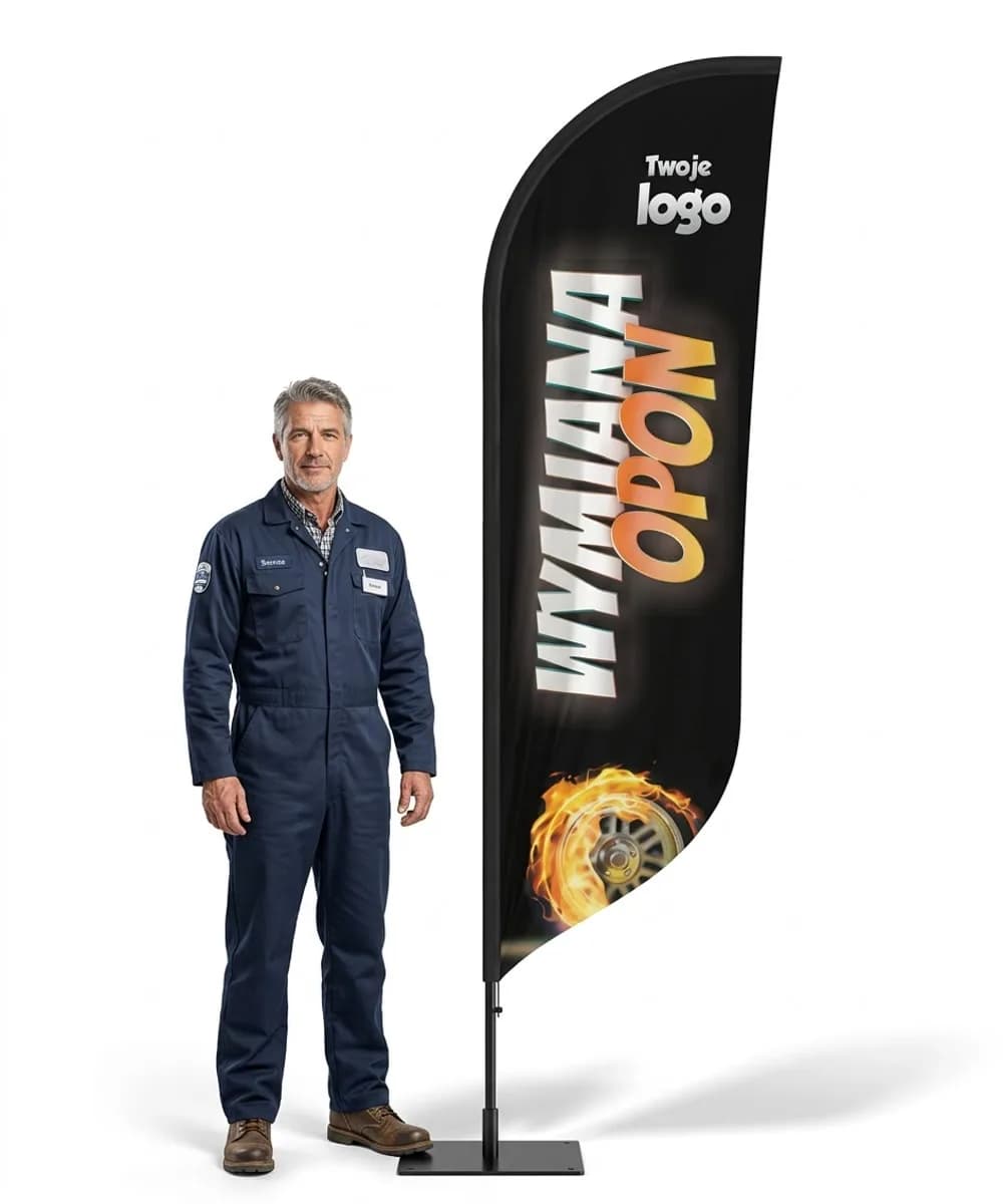 Reklamní vlajka Winder – Pneumatiky Vulkanizace – vzor 4 – konfigurovatelná sada