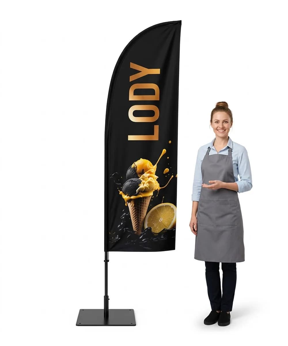 Reklamní vlajka Winder – Zmrzlina – vzor 9 – konfigurovatelná sada