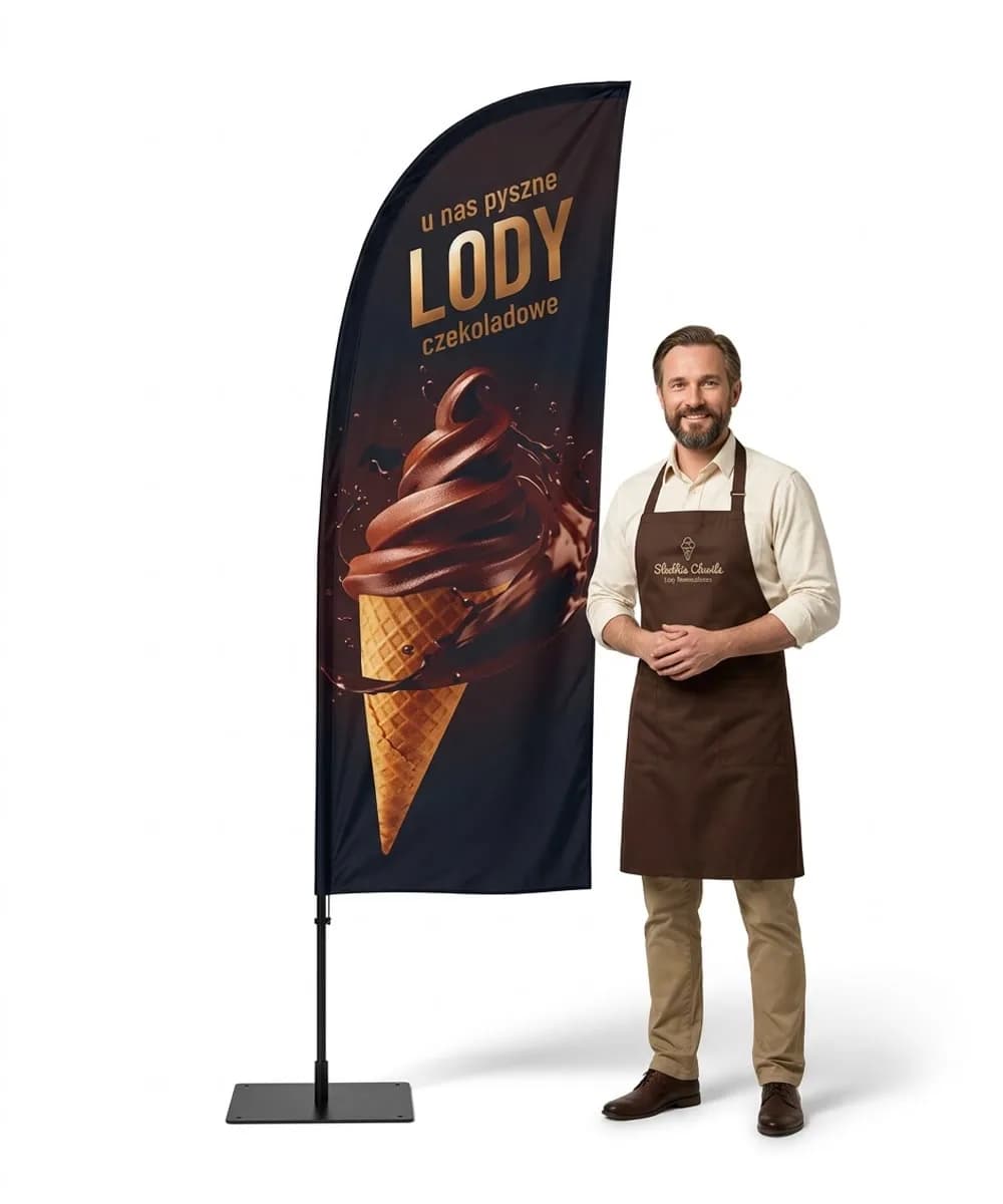 Reklamní vlajka Winder – Zmrzlina – vzor 15 – konfigurovatelná sada