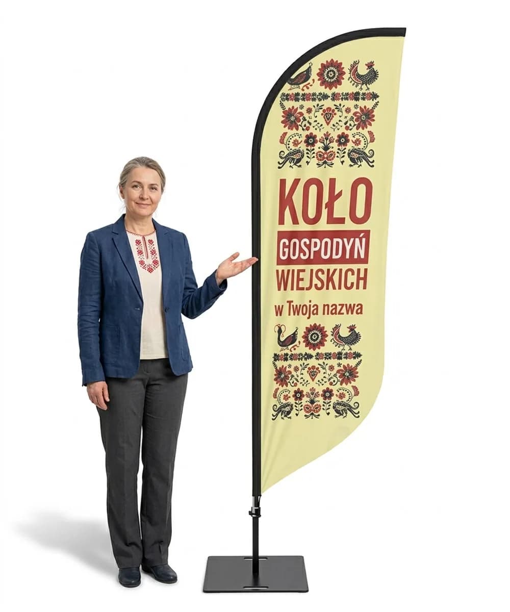 Reklamní vlajka Winder – Spolek venkovských žen reklama KGW – vzor 1 – konfigurovatelná sada