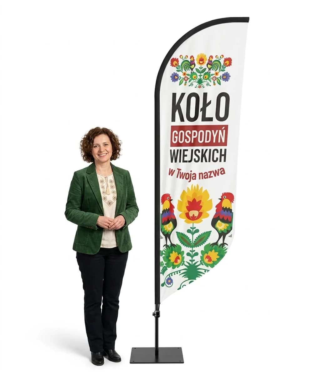 Reklamní vlajka Winder – Spolek venkovských žen reklama KGW – vzor 2 – konfigurovatelná sada