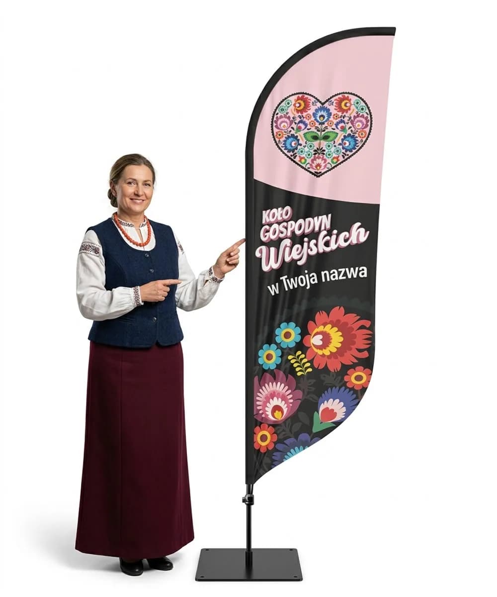 Reklamní vlajka Winder – Spolek venkovských žen reklama KGW – vzor 3 – konfigurovatelná sada