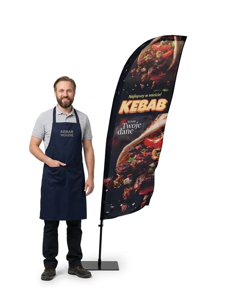 Reklamní vlajka Winder – Kebab – vzor 4 – konfigurovatelná sada