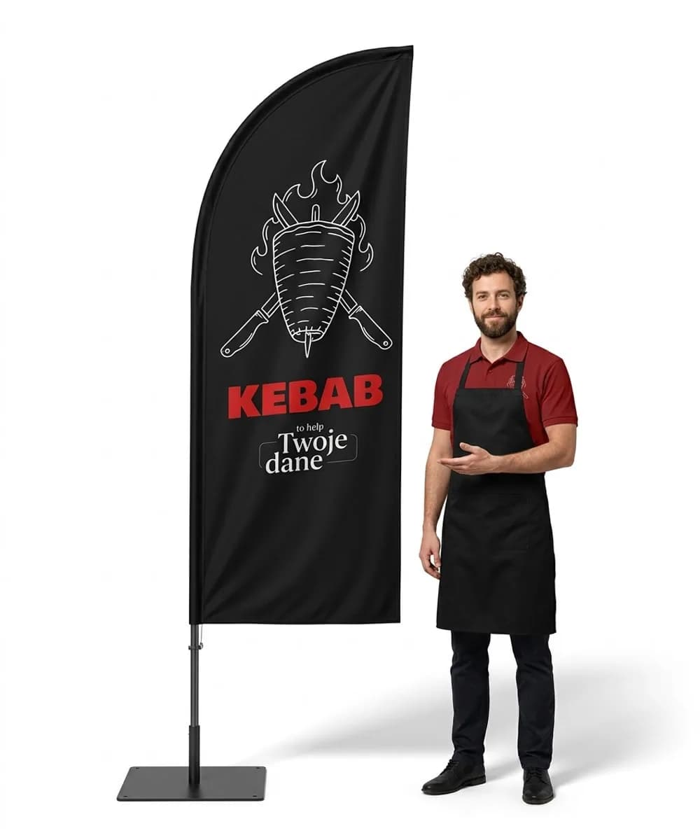 Reklamní vlajka Winder – Kebab – vzor 6 – konfigurovatelná sada