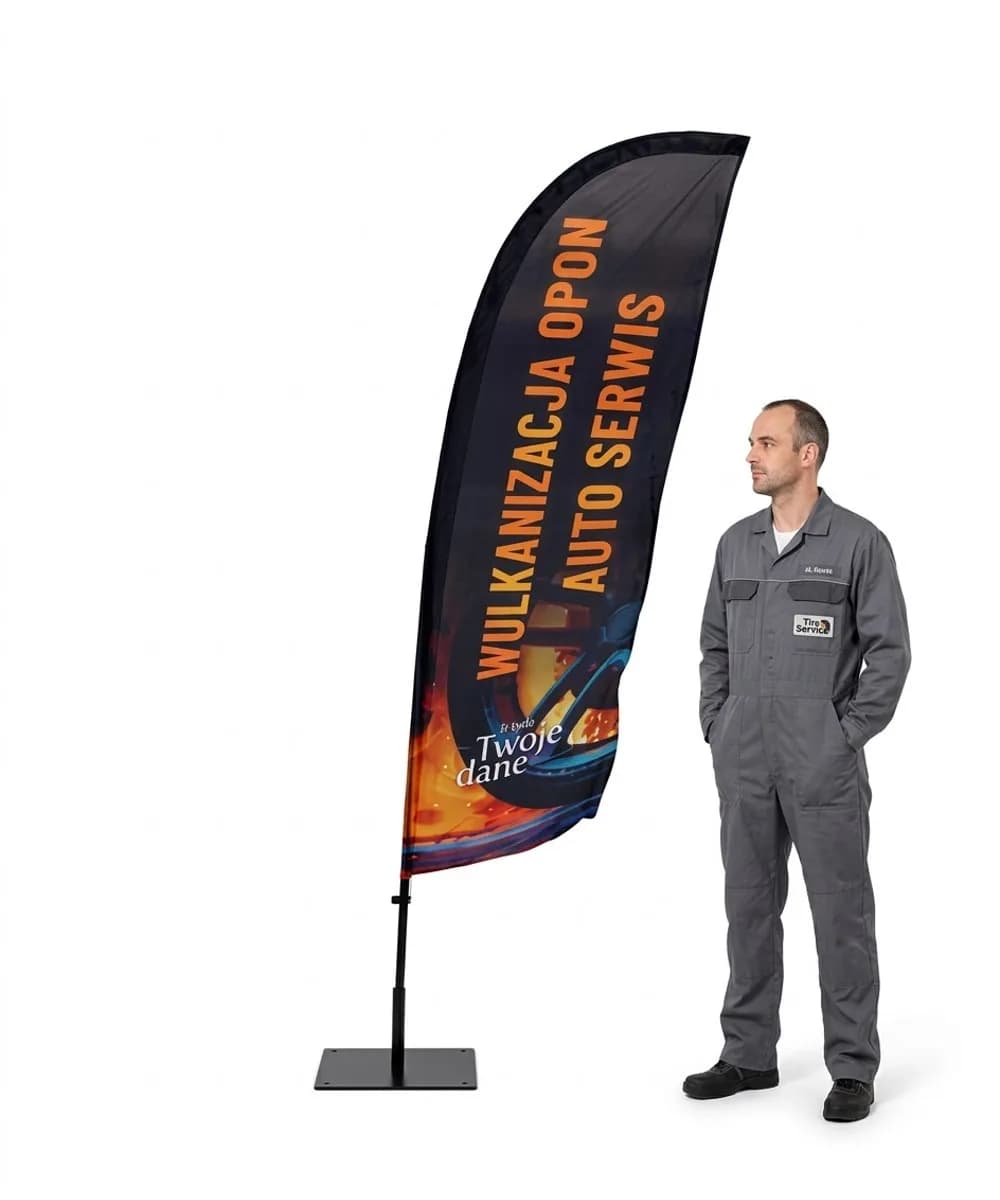 Reklamní vlajka Winder – Pneumatiky Vulkanizace – vzor 13 – konfigurovatelná sada