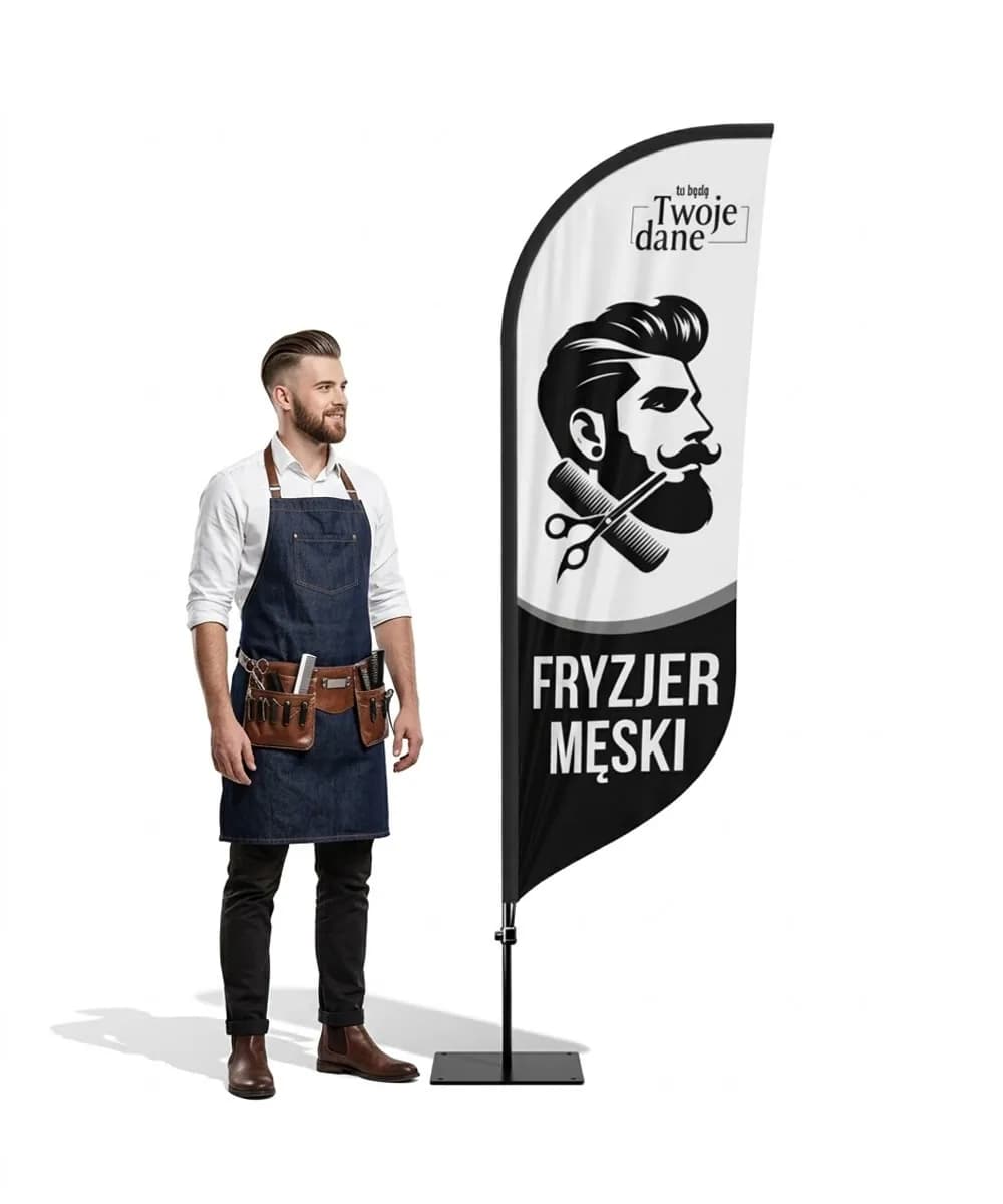 Reklamní vlajka Winder – Barber – vzor 21 – konfigurovatelná sada