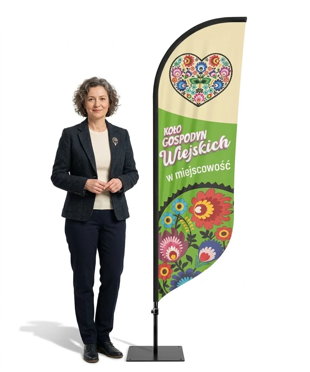 Reklamní vlajka Winder – Spolek venkovských hospodyň reklama KGW – vzor 4 – konfigurovatelná sada