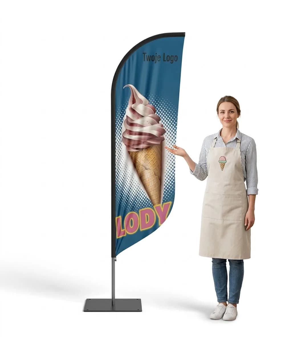 Reklamní vlajka Winder – Zmrzlina – vzor 21 – konfigurovatelná sada