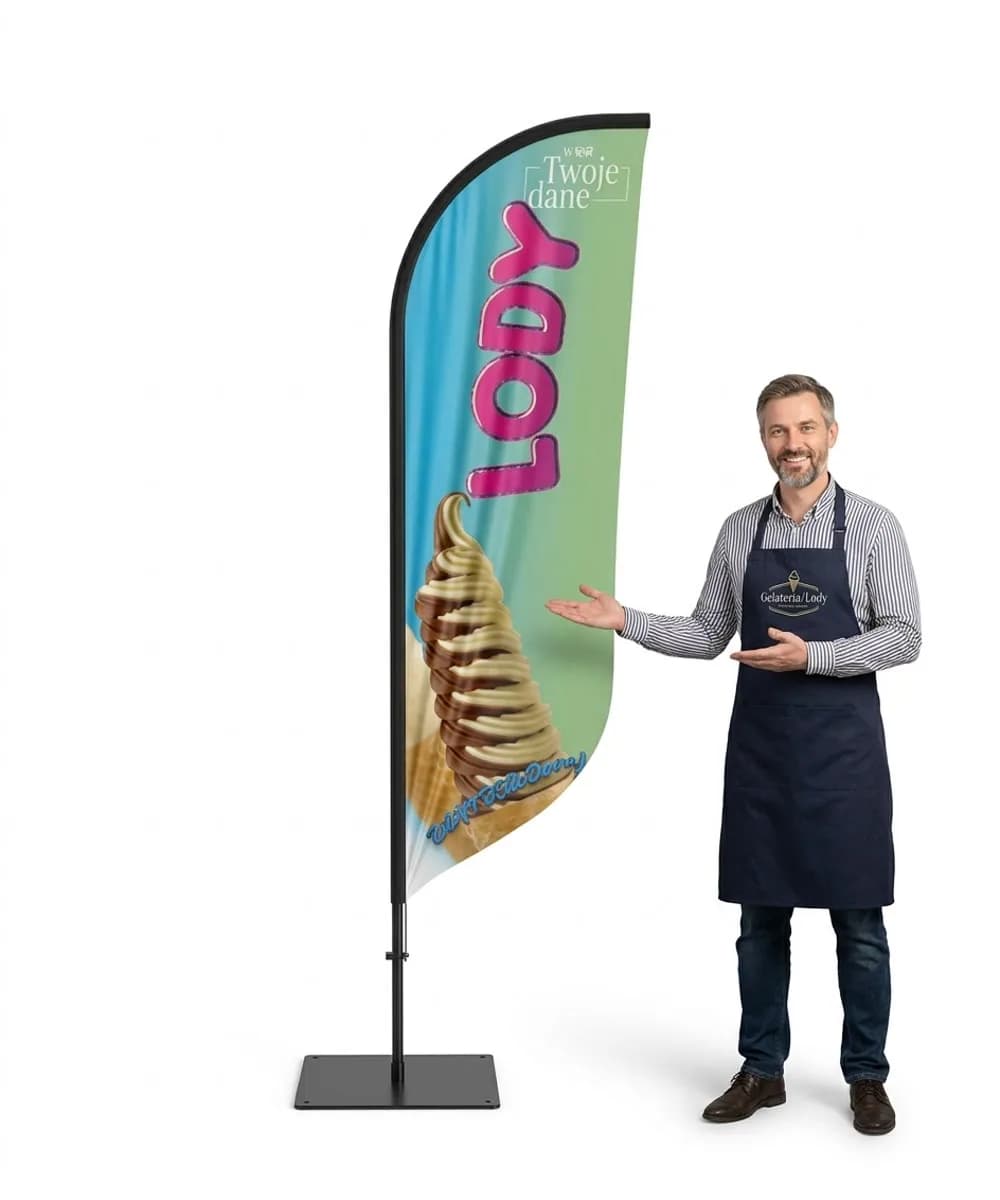 Reklamní vlajka Winder – Zmrzlina – vzor 23 – konfigurovatelná sada