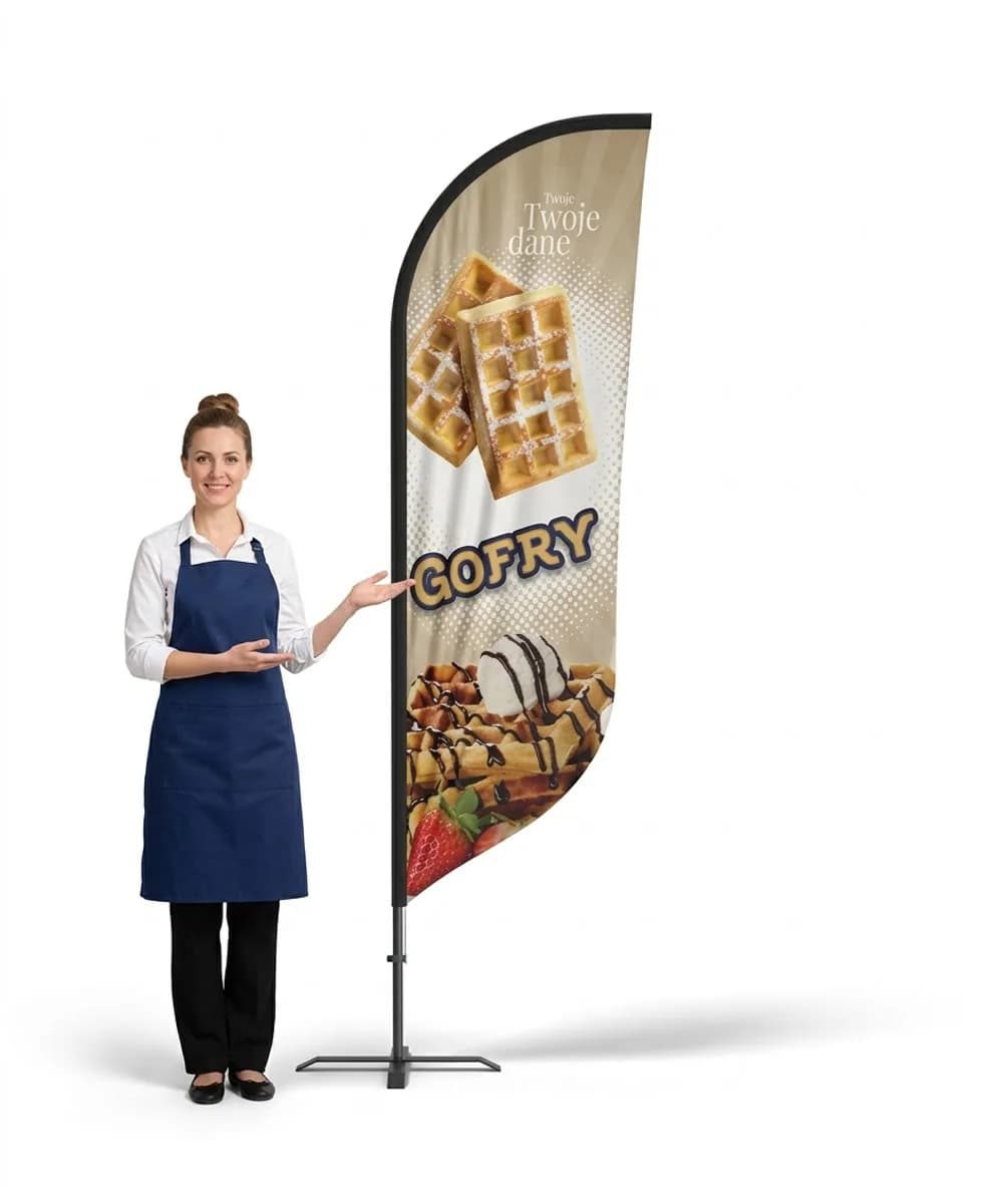 Reklamní vlajka Winder – Zmrzlina – vzor 129 – konfigurovatelná sada
