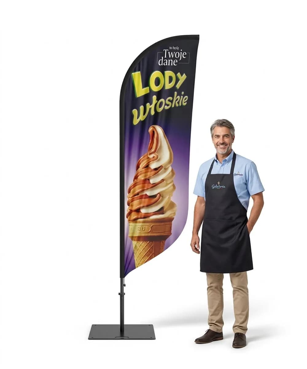 Reklamní vlajka Winder – Zmrzlina – vzor 30 – konfigurovatelná sada