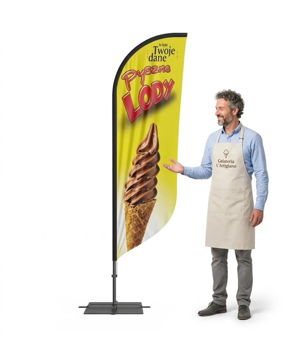 Reklamní vlajka Winder – Zmrzlina – vzor 31 – konfigurovatelná sada