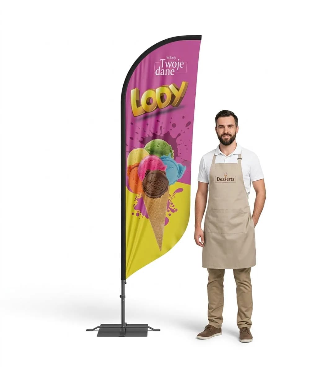 Reklamní vlajka Winder – Zmrzlina – vzor 33 – konfigurovatelná sada