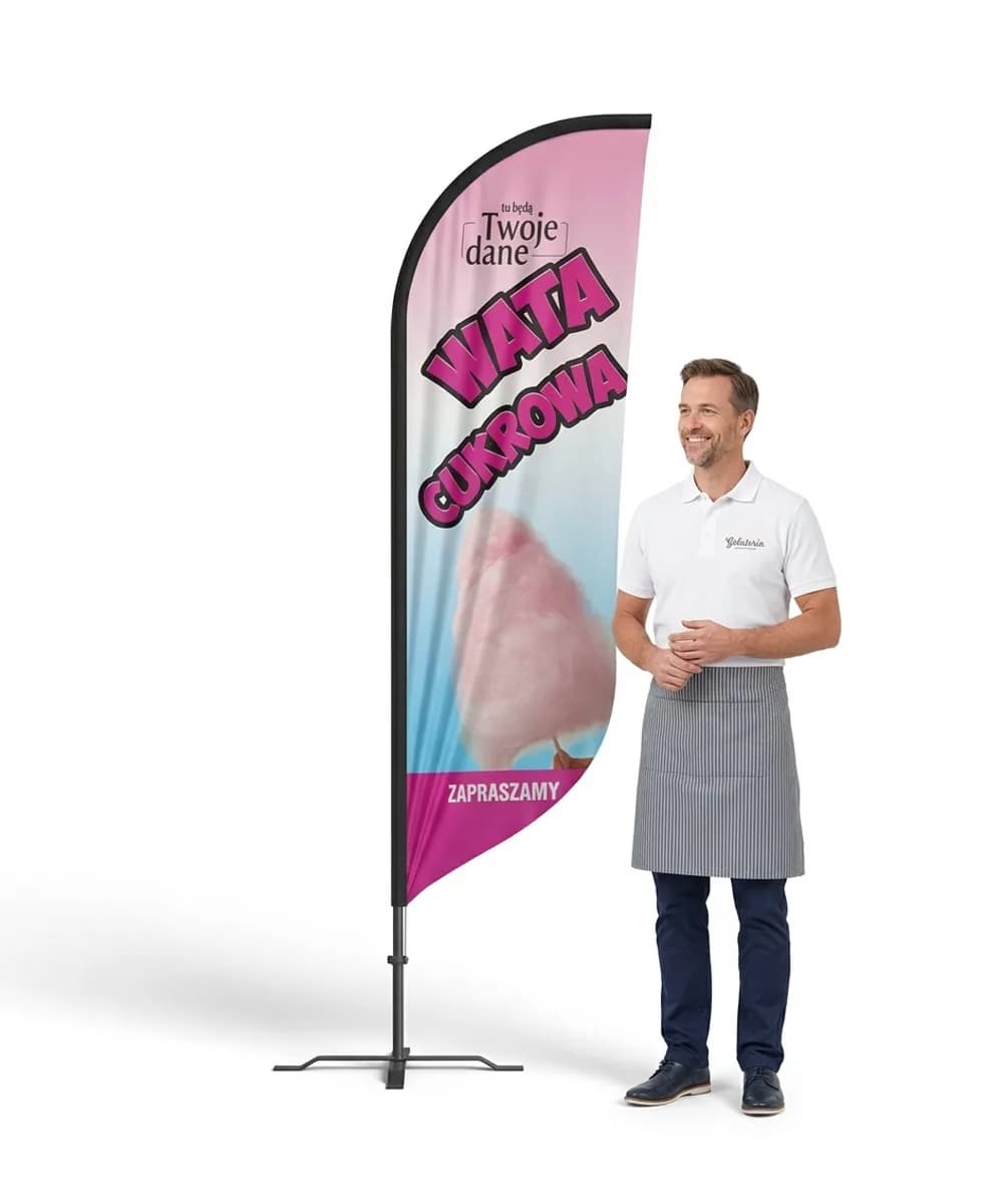 Reklamní vlajka Winder – Zmrzlina – vzor 37 – konfigurovatelná sada