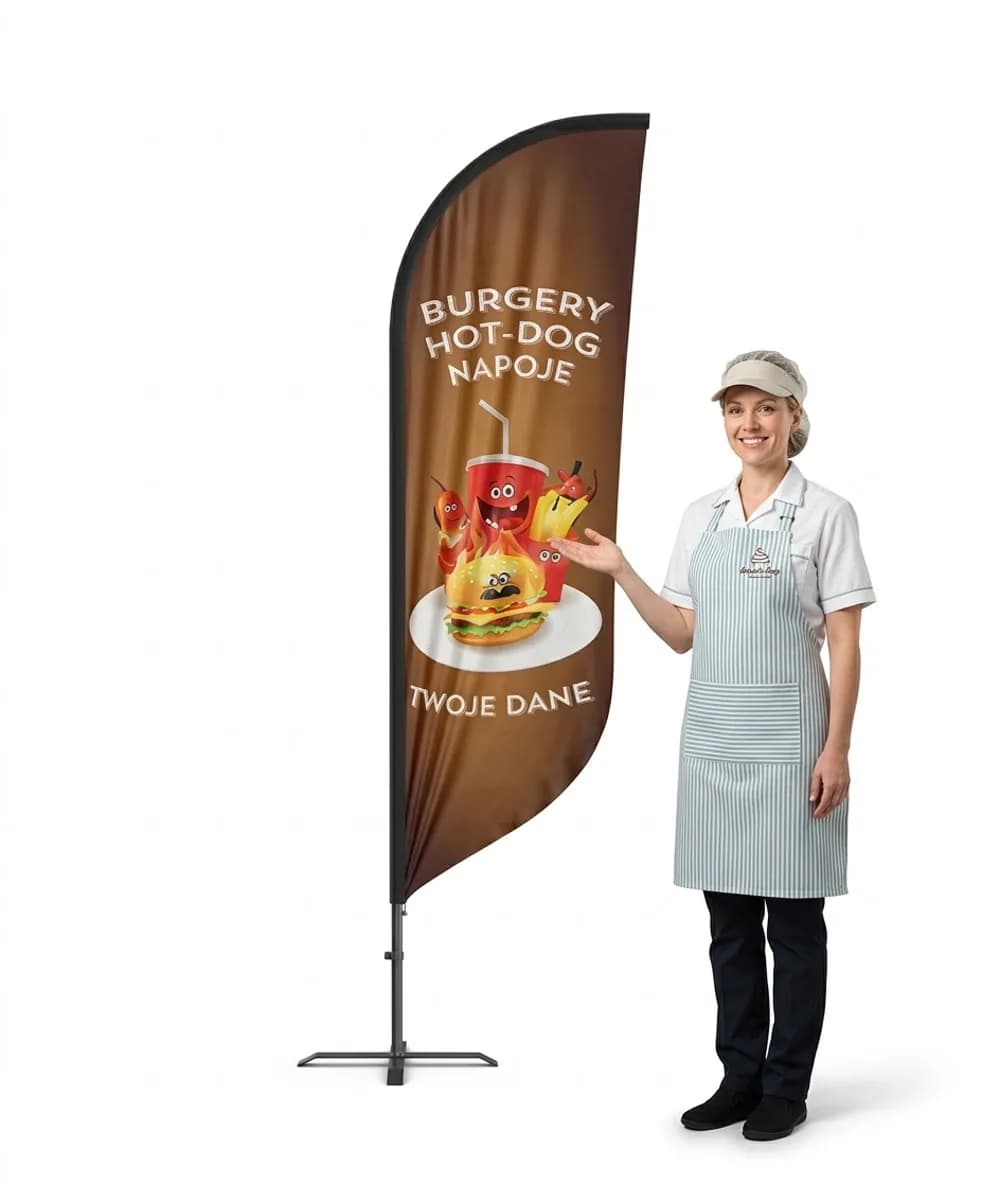 Reklamní vlajka Winder – Zmrzlina Fast food – vzor 42 – konfigurovatelná sada
