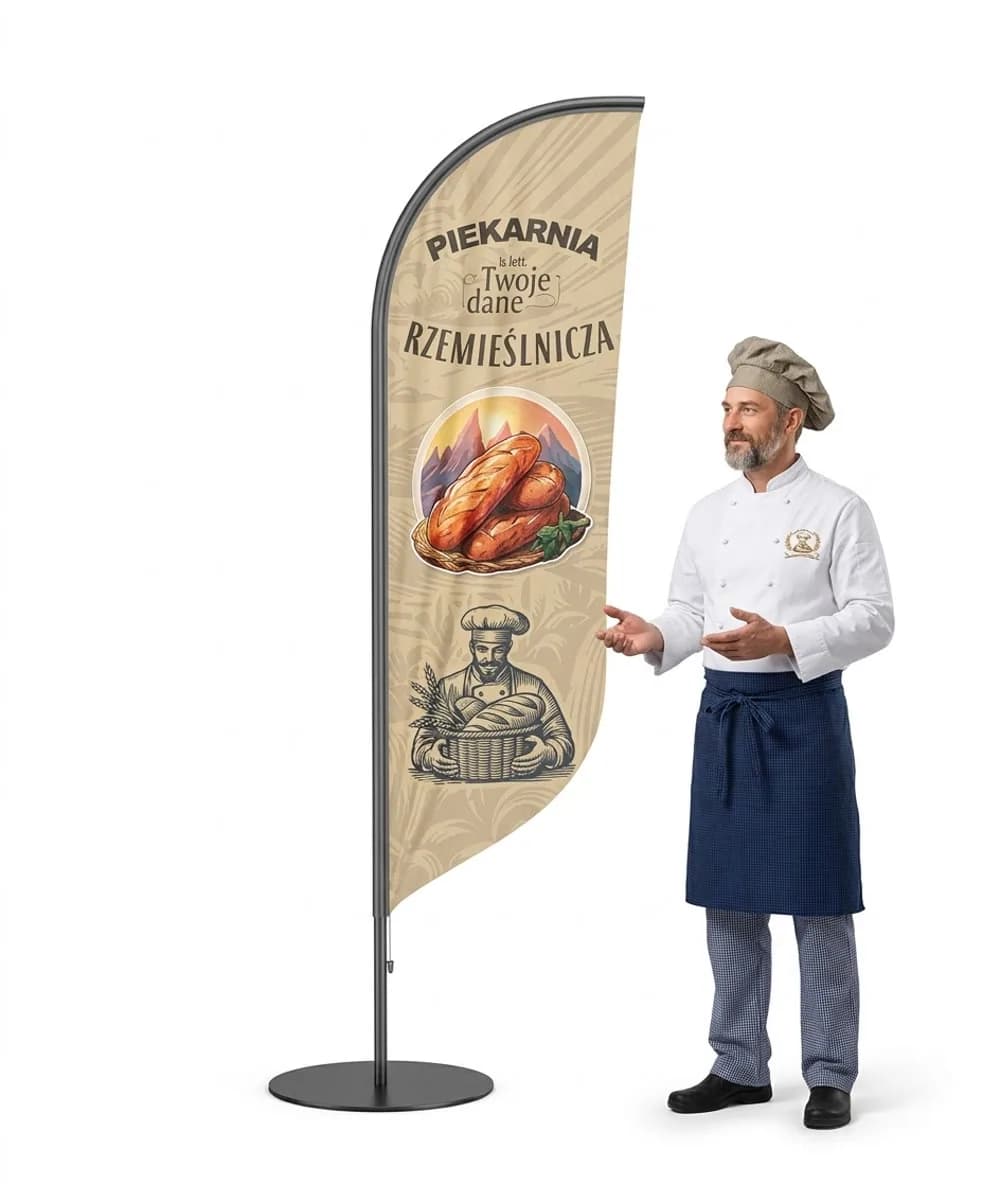 Reklamní vlajka Winder – Řemeslná pekárna – vzor 1 – konfigurovatelná sada