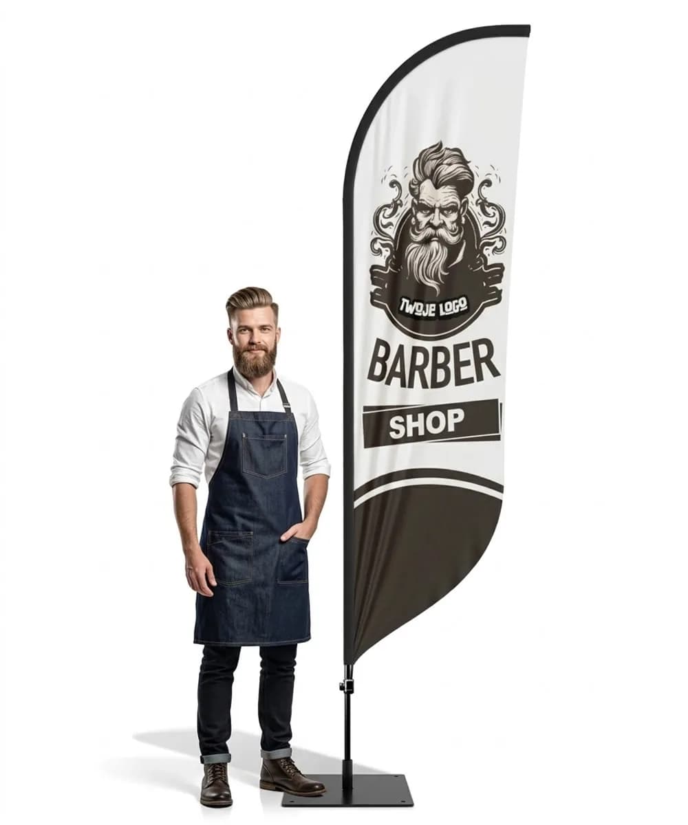 Reklamní vlajka Winder – Barber – vzor 27 – konfigurovatelná sada