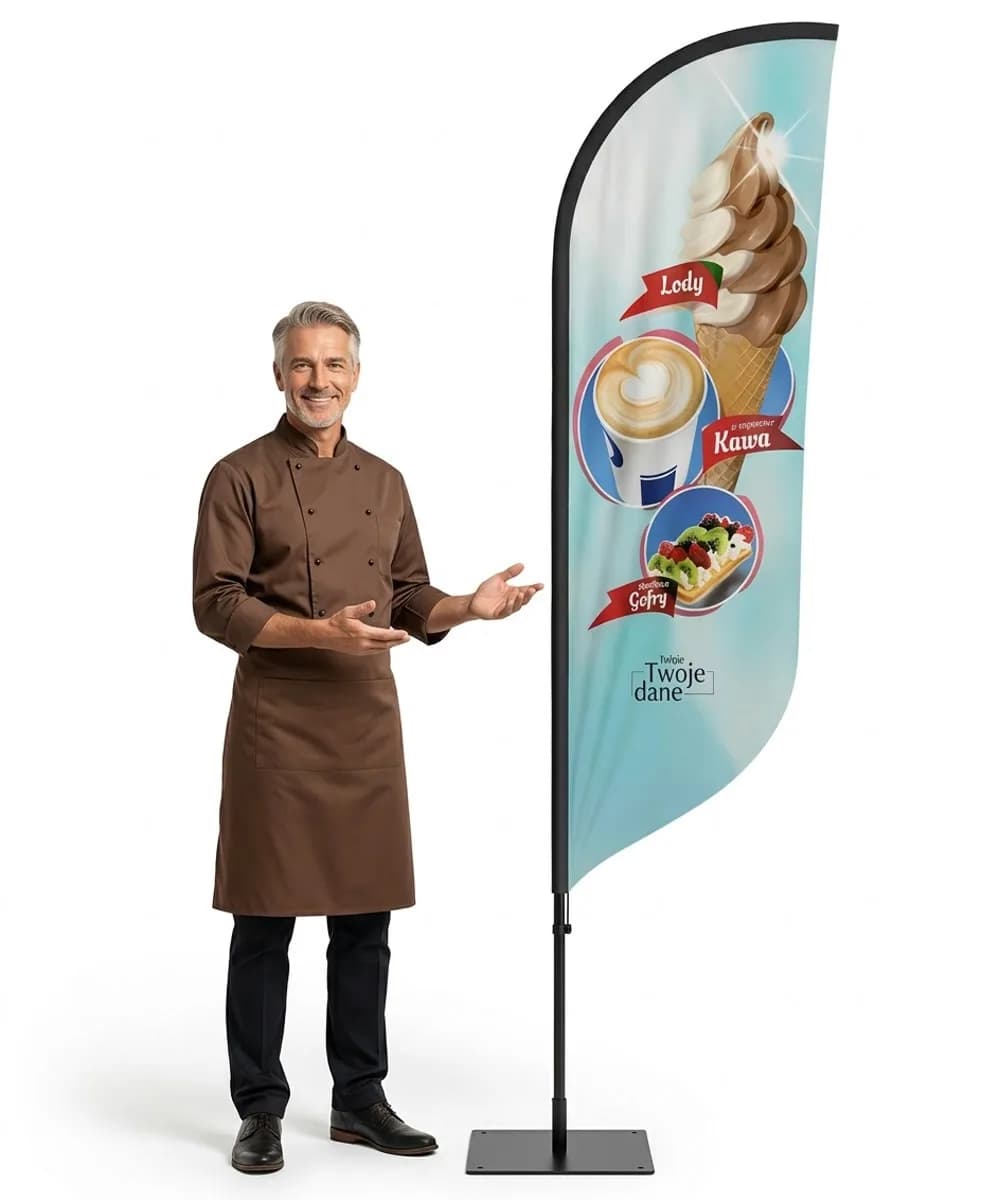 Reklamní vlajka Winder – Zmrzlina Reklama – vzor 28 – konfigurovatelná sada