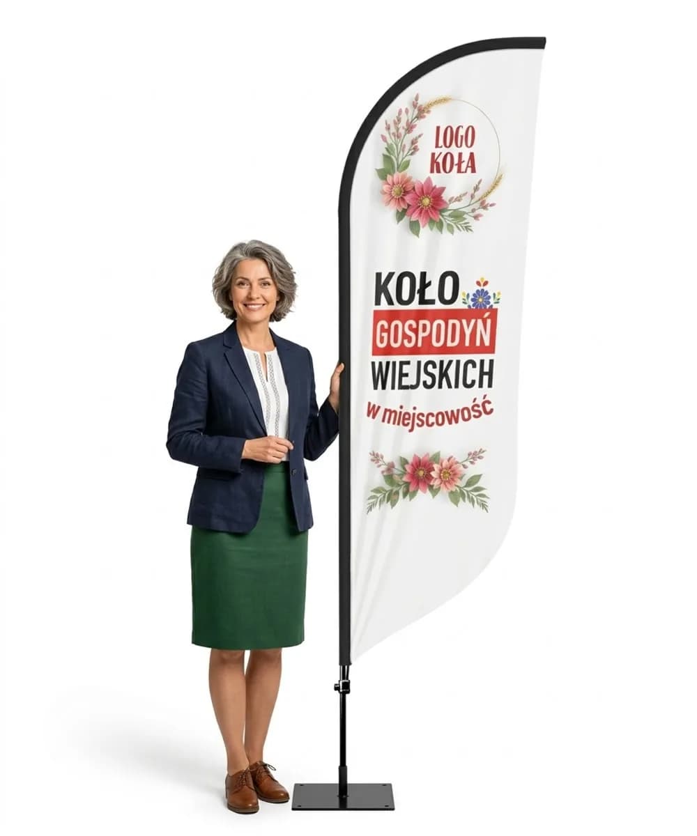 Reklamní vlajka Winder – Spolek venkovských žen reklama KGW – vzor 6 – konfigurovatelná sada