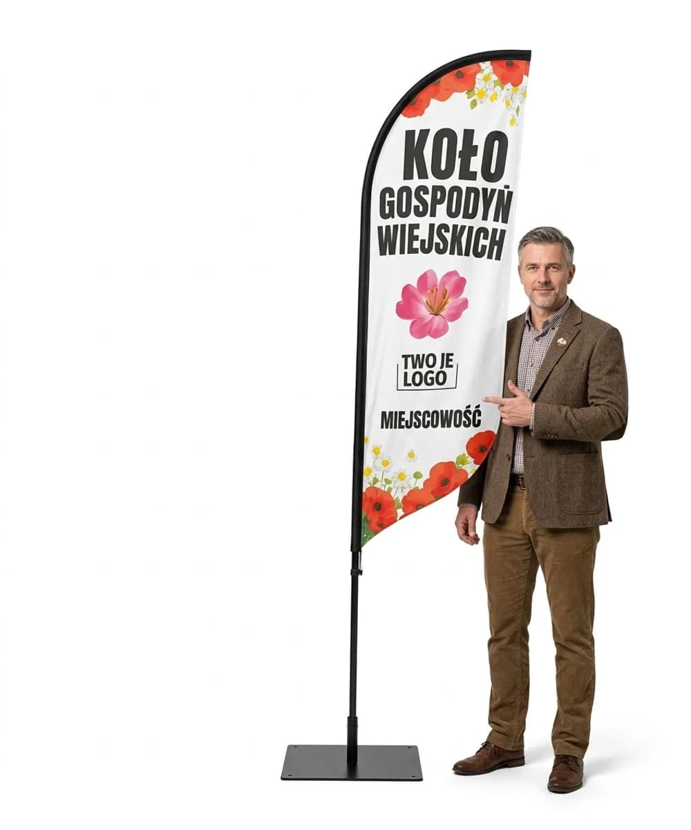 Reklamní vlajka Winder – Spolek venkovských žen reklama KGW – vzor 7 – konfigurovatelná sada