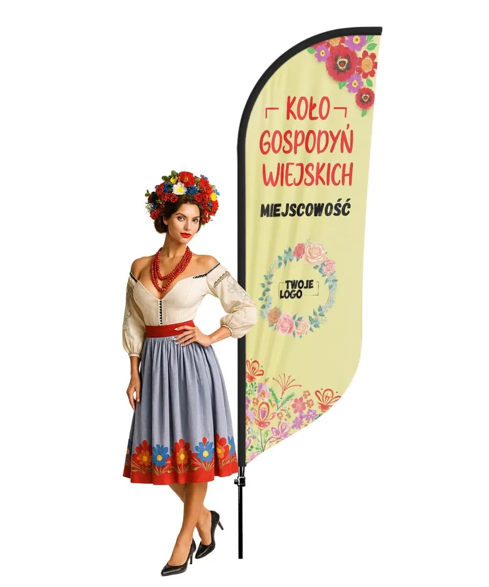 Reklamní vlajka Winder – Spolek venkovských žen reklama KGW – vzor 8 – konfigurovatelná sada