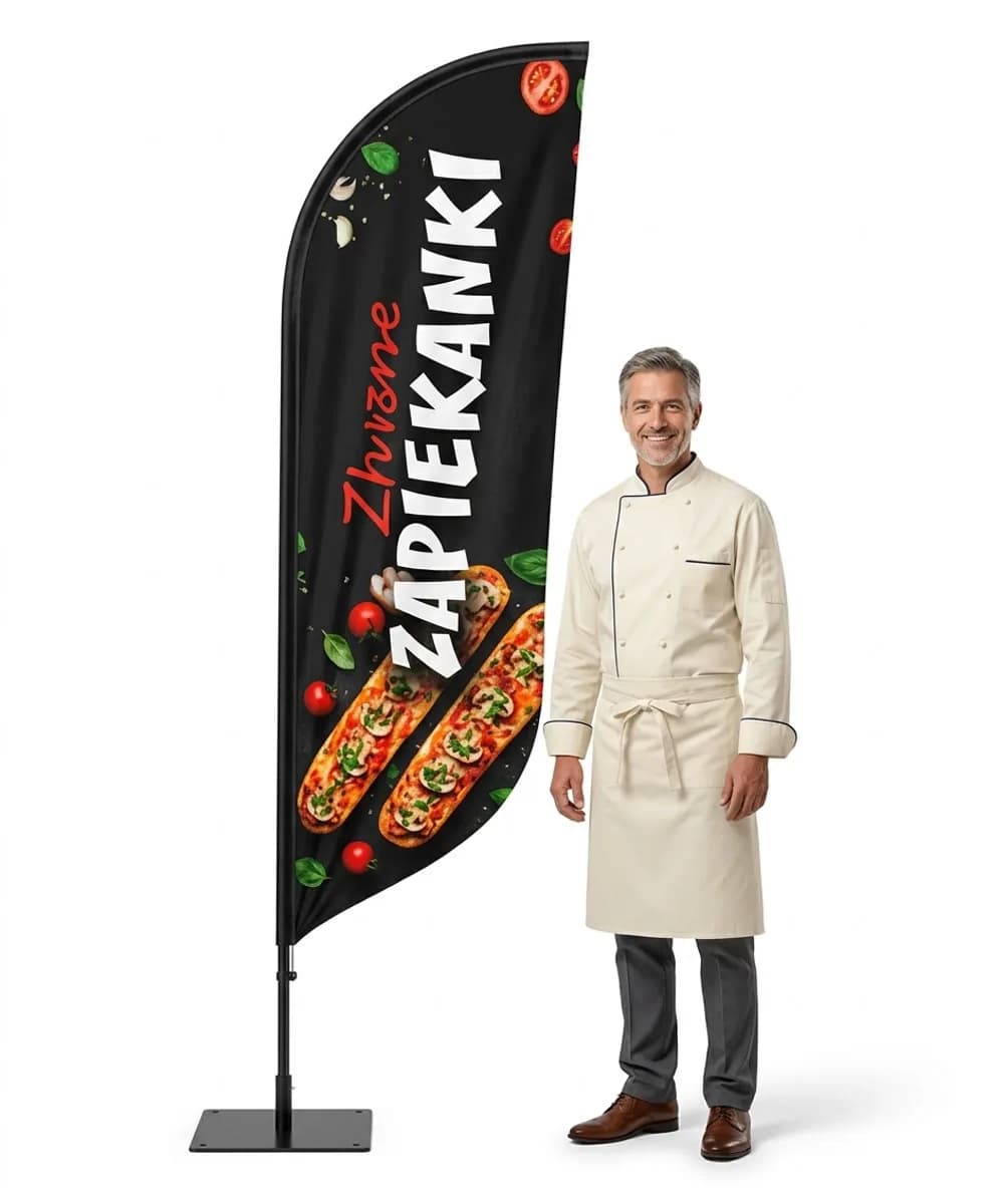 Reklamní vlajka Winder – Zapékané bagety reklama – vzor 1 – konfigurovatelná sada