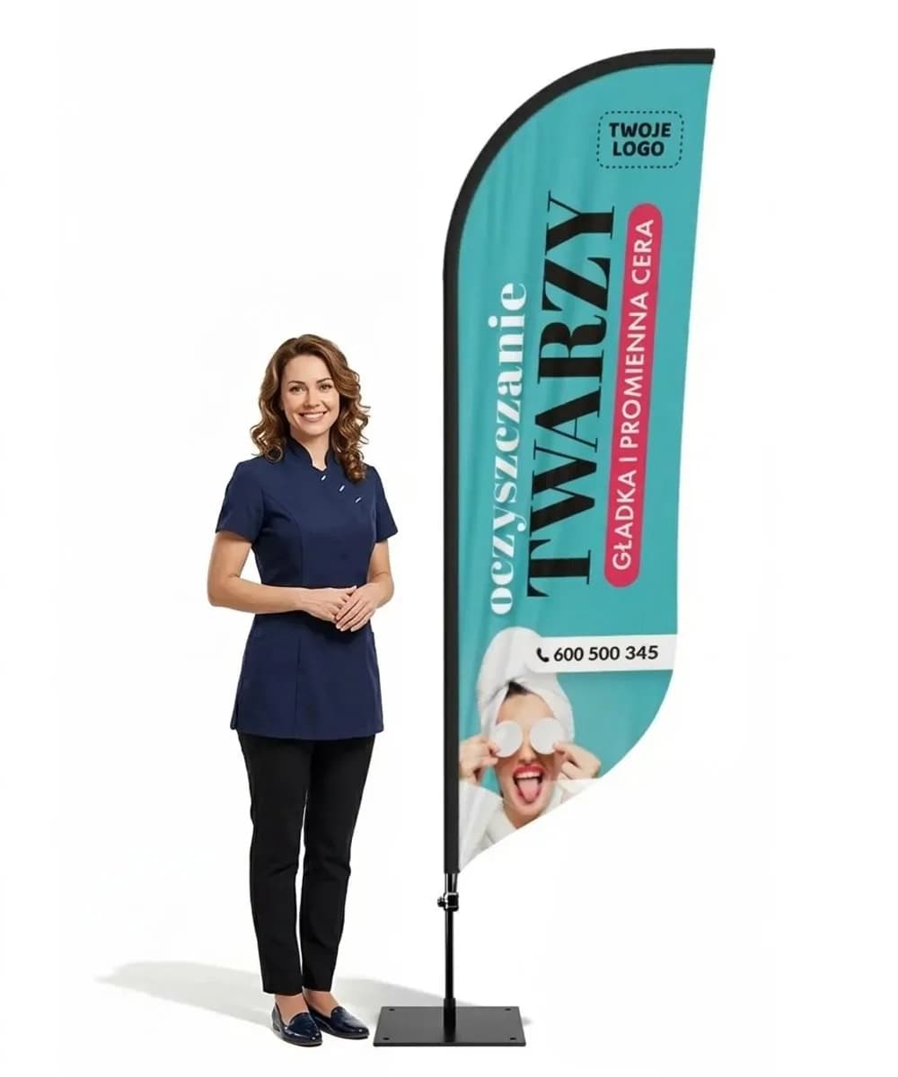 Reklamní vlajka Winder – Salon krásy – vzor 8 – konfigurovatelná sada