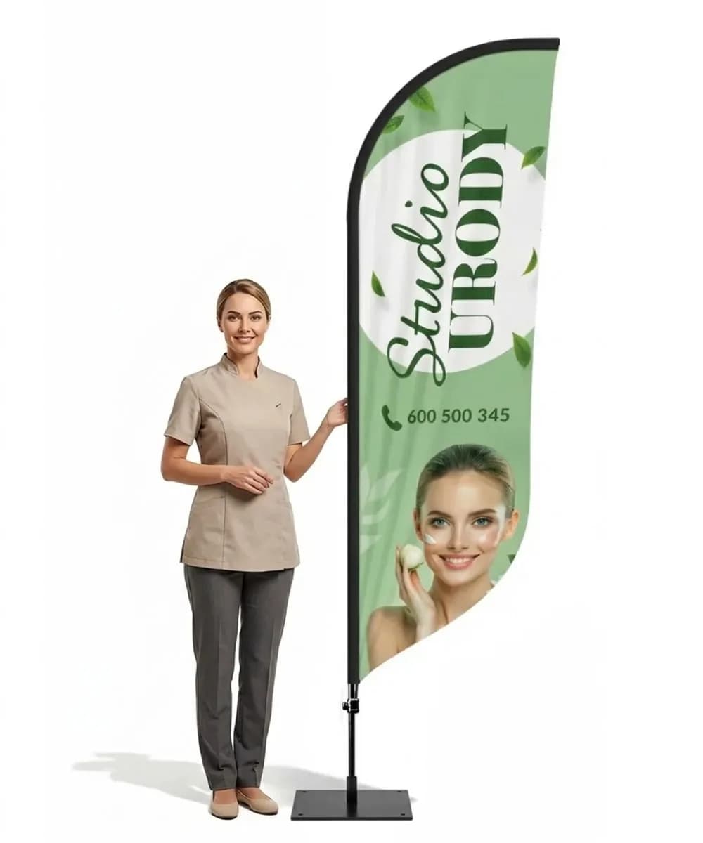 Reklamní vlajka Winder – Salon krásy – vzor 9 – konfigurovatelná sada
