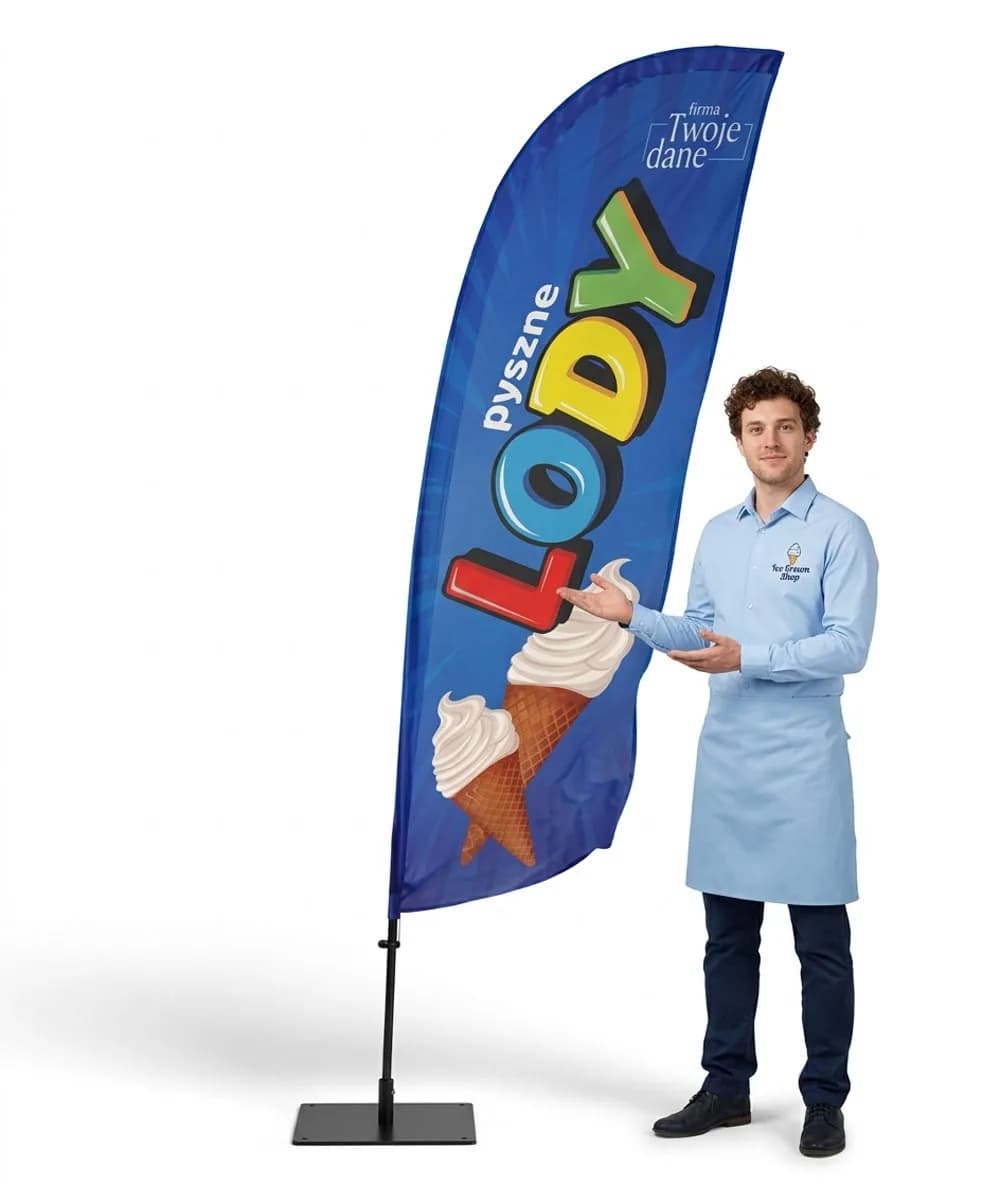 Reklamní vlajka Winder – Reklamní Zmrzlina – vzor 43 – konfigurovatelná sada