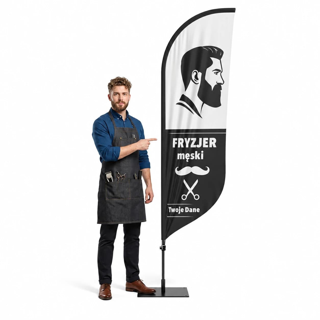 Reklamní vlajka Winder – Kadeřník – vzor 4 – konfigurovatelná sada
