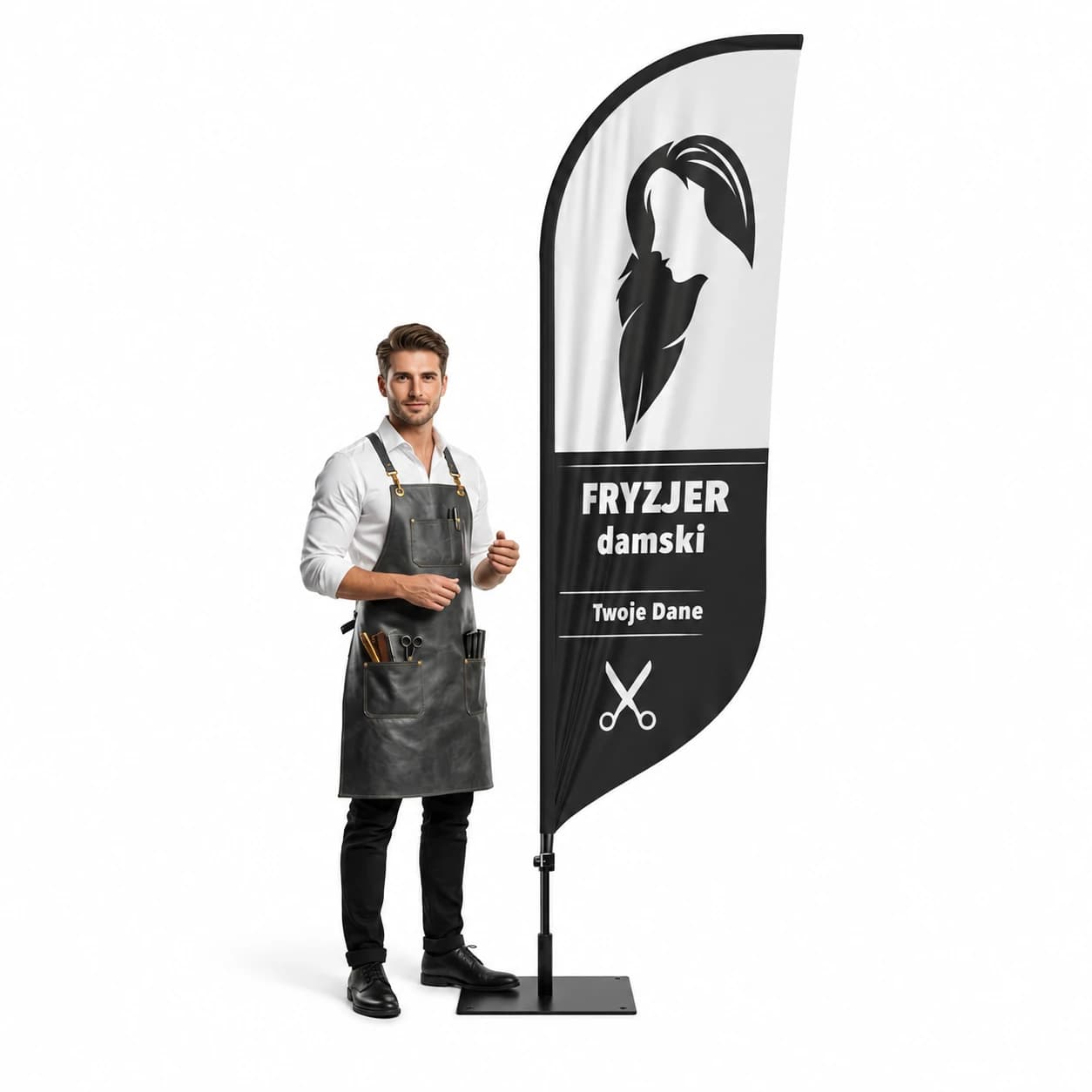 Reklamní vlajka Winder – Kadeřník – vzor 5 – konfigurovatelná sada