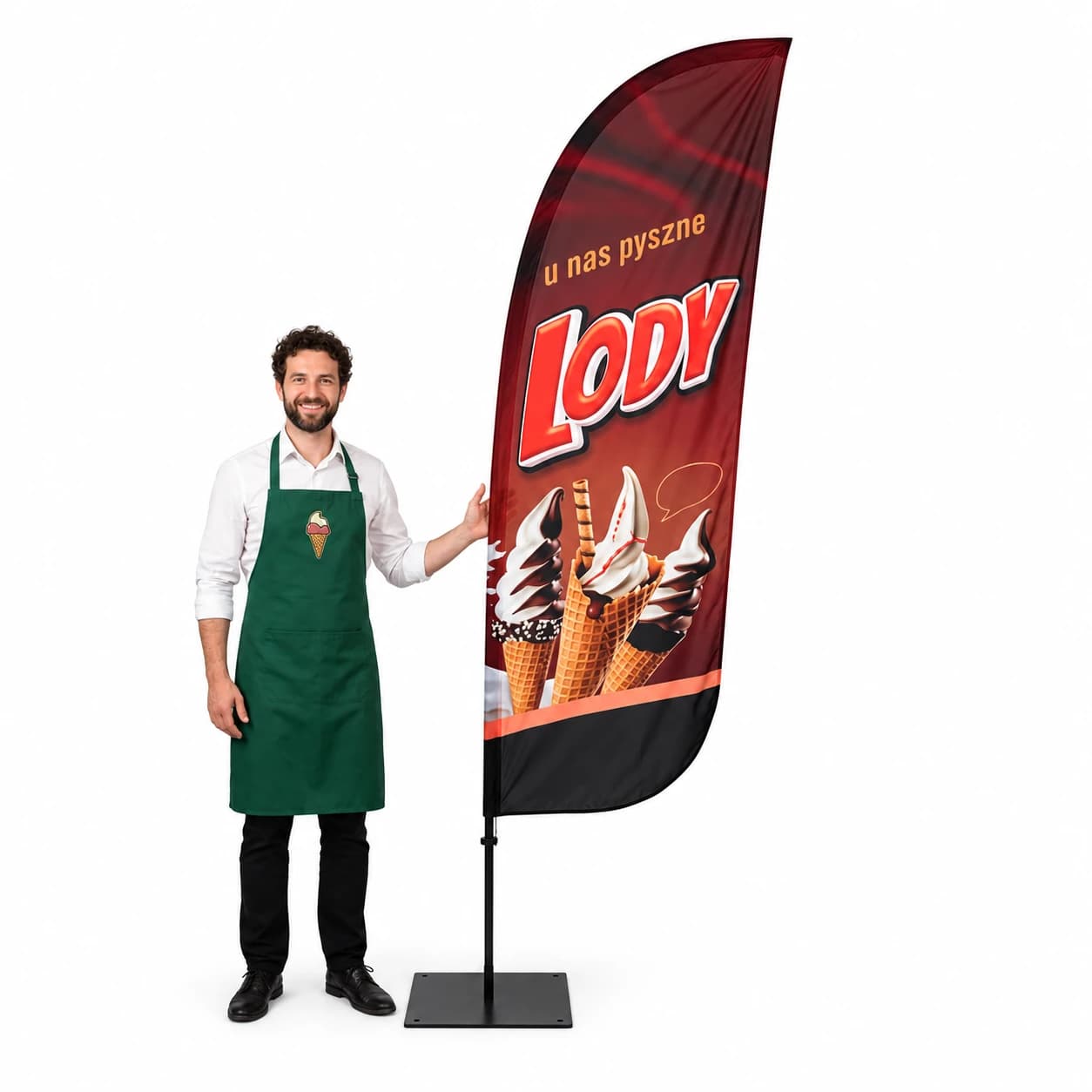 Reklamní vlajka Winder – Zmrzlina – vzor 10 – konfigurovatelná sada