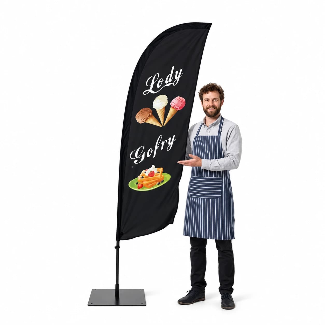 Reklamní vlajka Winder – Zmrzlina – vzor 13 – konfigurovatelná sada