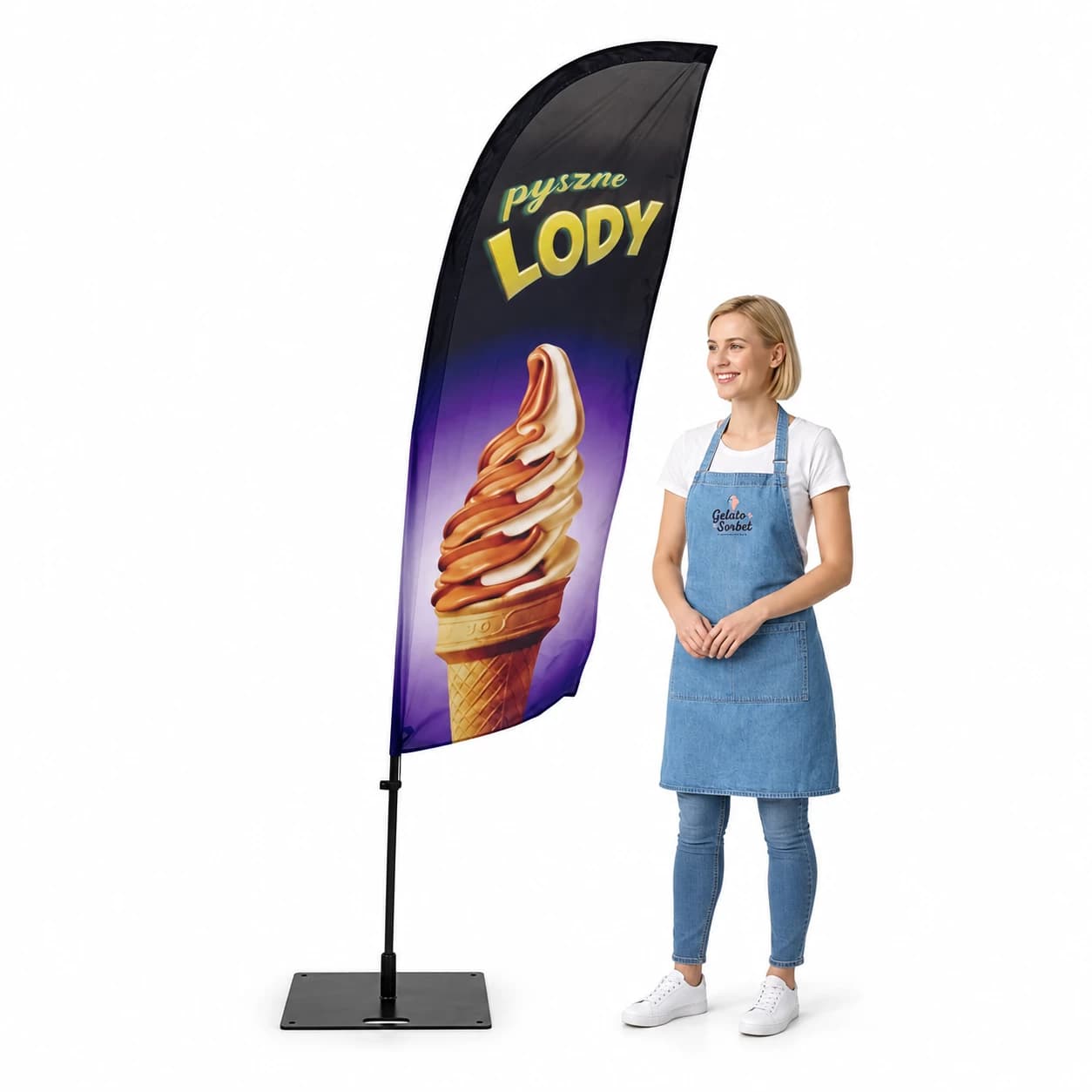 Reklamní vlajka Winder – Zmrzlina – vzor 16 – konfigurovatelná sada