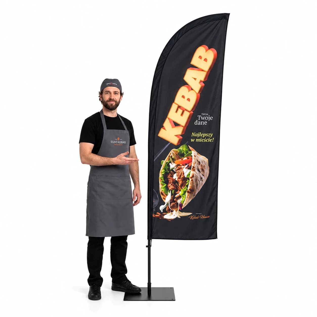 Reklamní vlajka Winder – Kebab – vzor 3 – konfigurovatelná sada