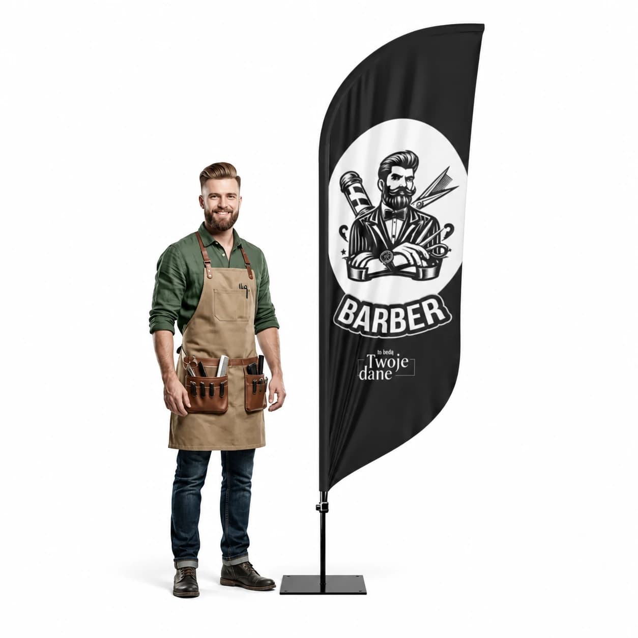 Reklamní vlajka Winder – Barber – vzor 24 – konfigurovatelná sada