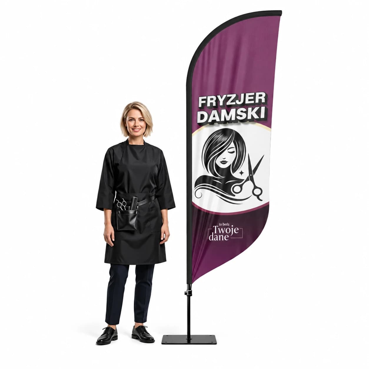 Reklamní vlajka Winder – Kadeřník – vzor 12 – konfigurovatelná sada