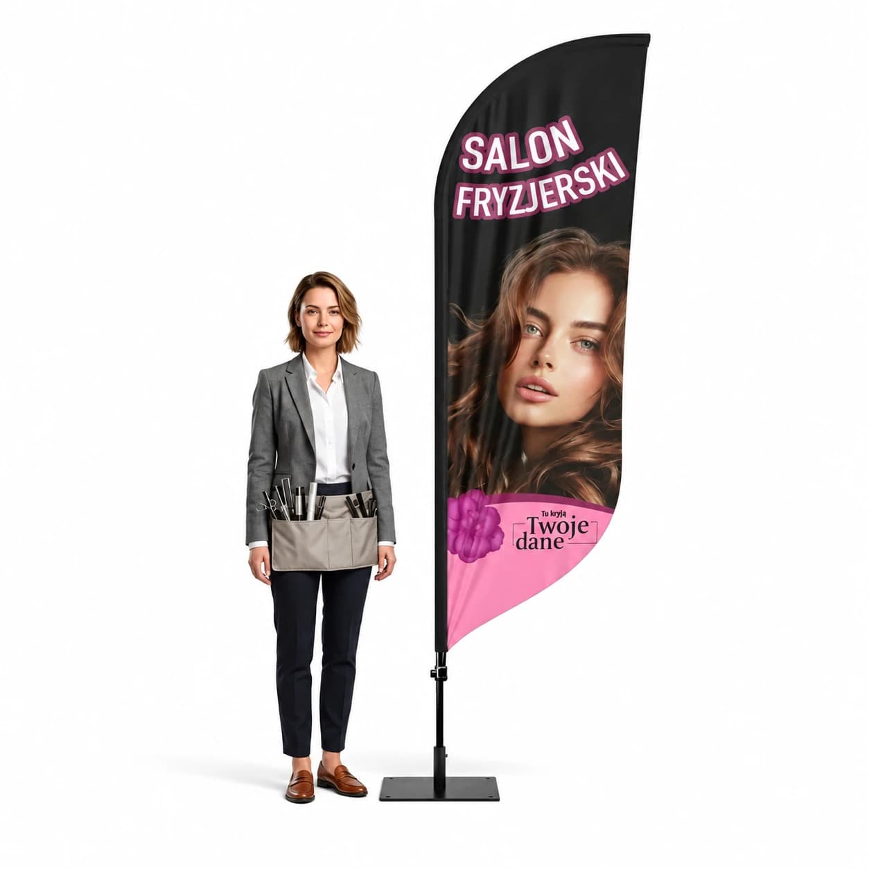 Reklamní vlajka Winder – Kadeřník – vzor 8 – konfigurovatelná sada