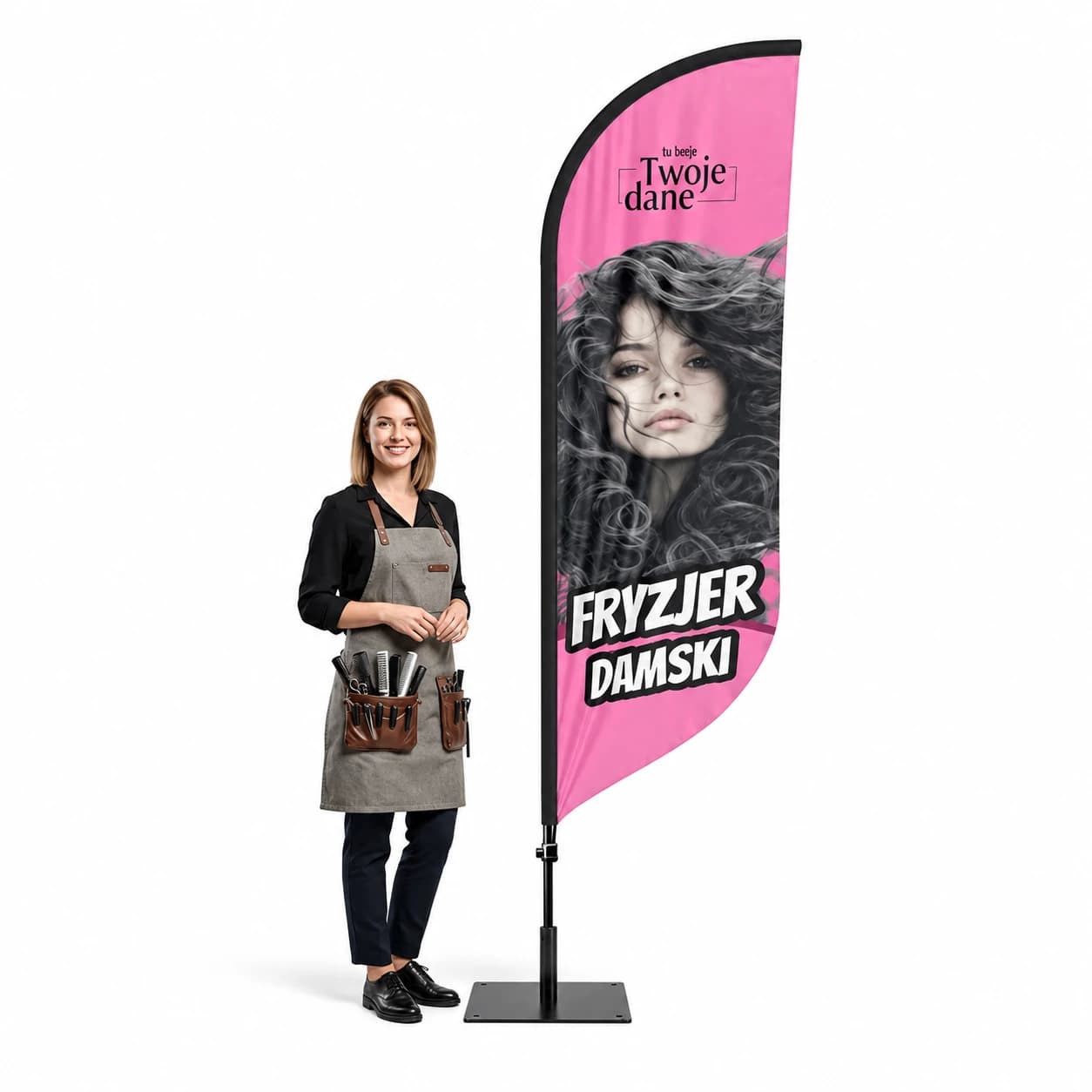 Reklamní vlajka Winder – Kadeřník – vzor 5 – konfigurovatelná sada