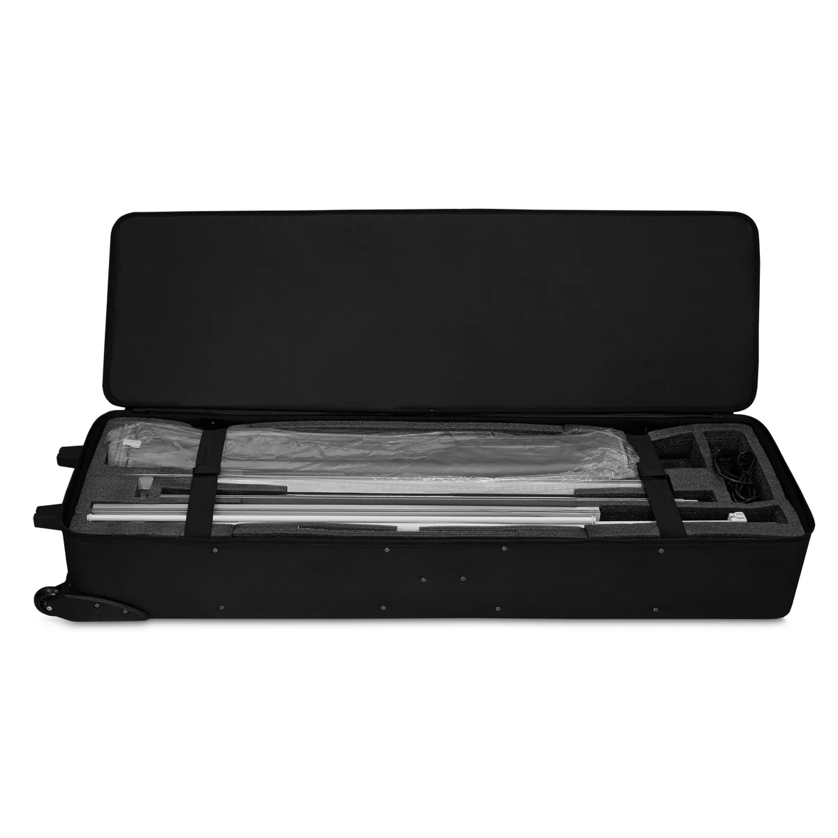 Otevřený kufr na kolečkách s rámem stěny LED Backlight