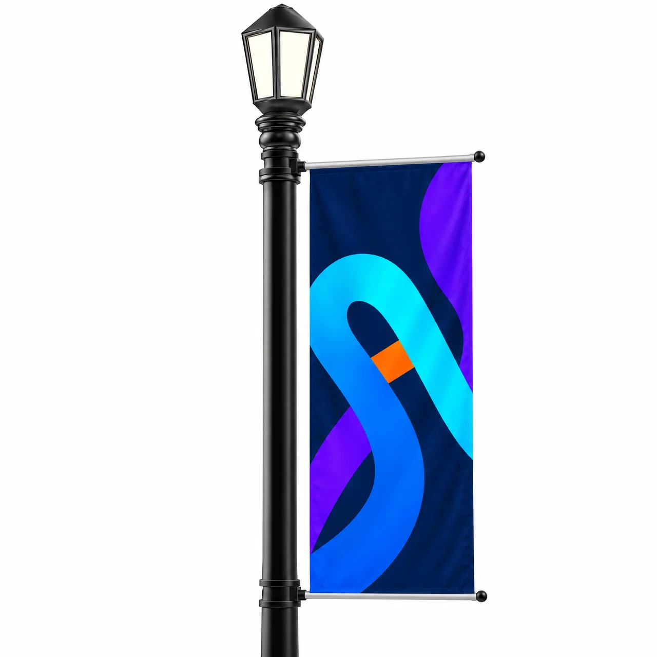 Pouliční stožár Avenue XL jednoduchý s vlajkou na lampě